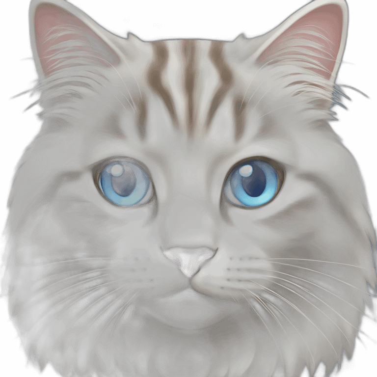 siberian cat blue eyes white paws emoji