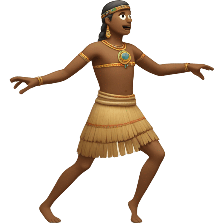 una figura humana estilizada realizando movimientos de danza como en las presentaciones rituales prehispanicas emoji