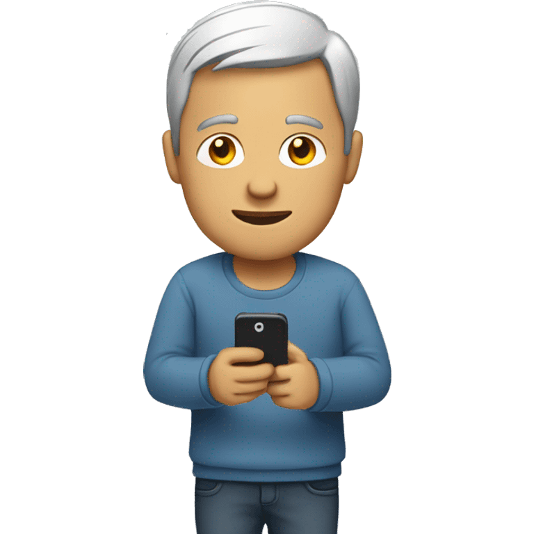 Man using mobile emoji