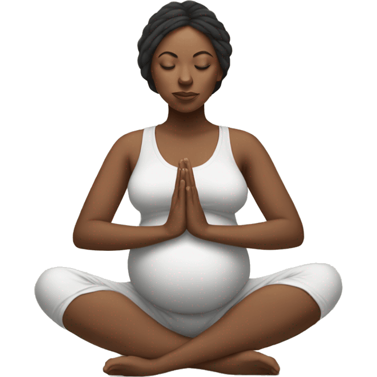 Pregnant black women meditating  emoji