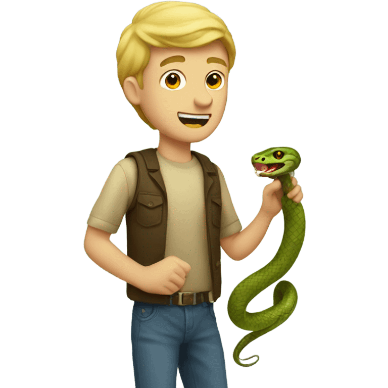 Guy touching a snake emoji