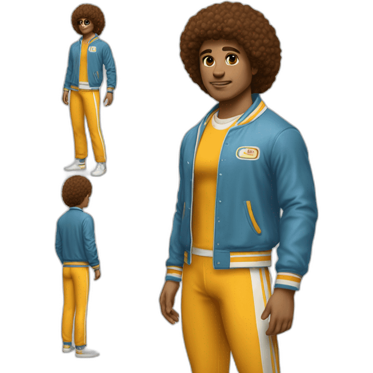 retro 70s gym clothes for a modern white uni student emoji