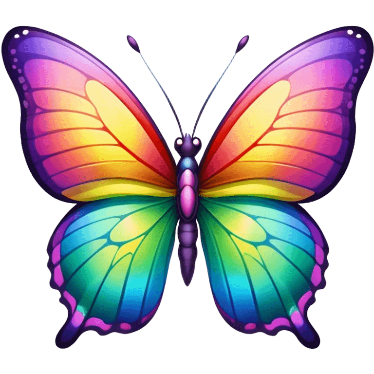 A rainbow butterfly that turns people rainbow when it touches them  emoji