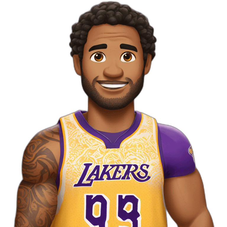 moana wearing lakers jerssey emoji