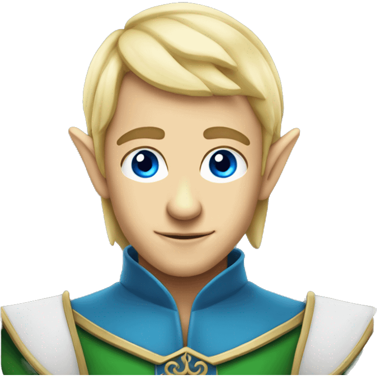 Blonde elf ears prince  man with blue eyes emoji