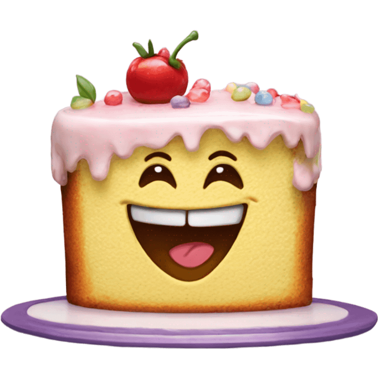 Smiling cake emoji