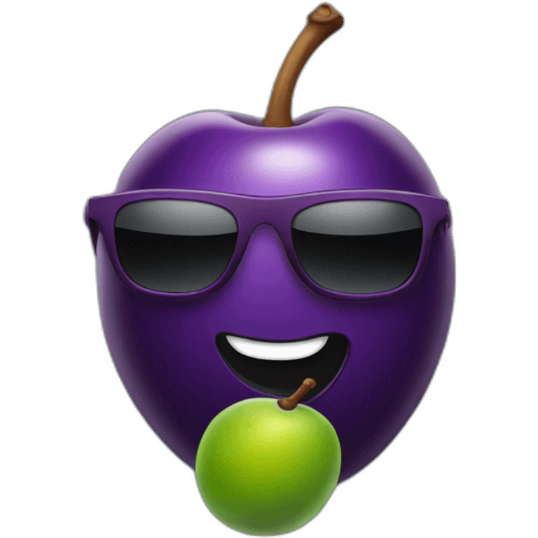 Plum with sunglasses emoji