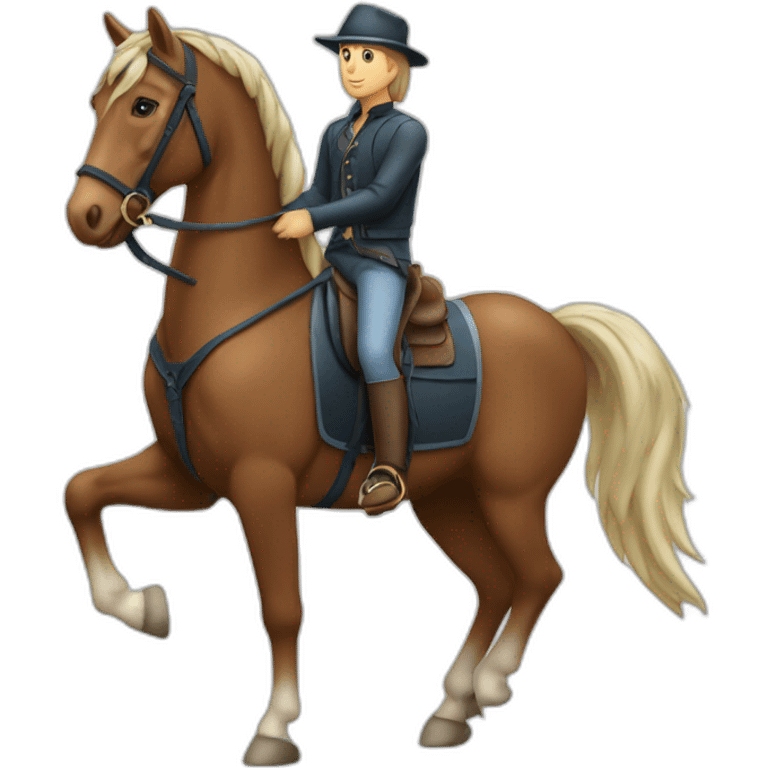 Cheval qui monte un humain emoji