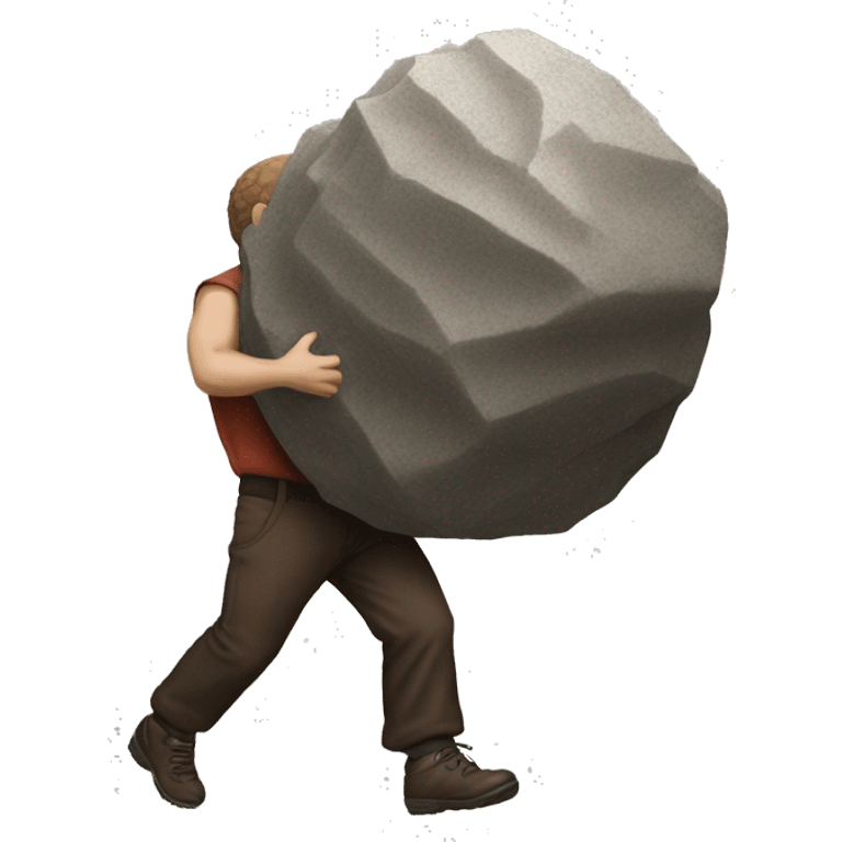 sisyphus carrying the rock up the hill emoji