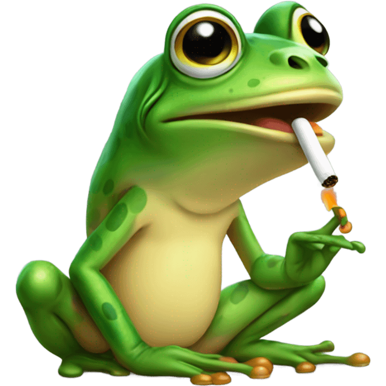 Frog smoking and speaking brasileiro emoji