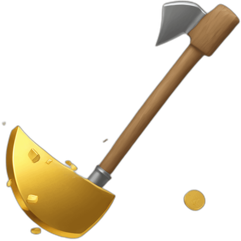 Pickaxe destroy gold coin emoji