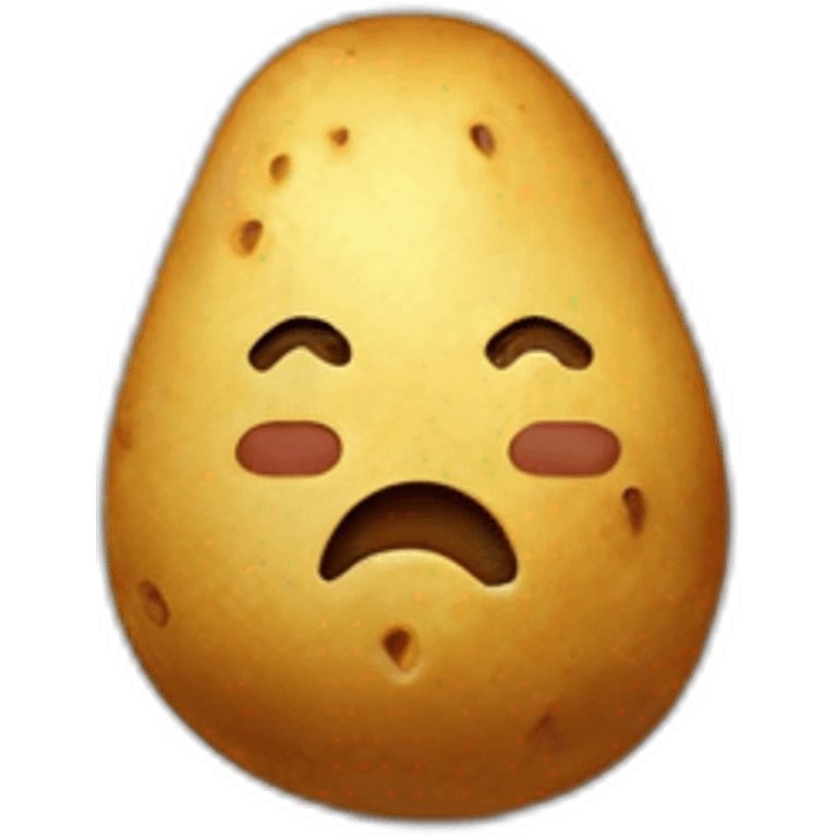 crossed potato talking emoji