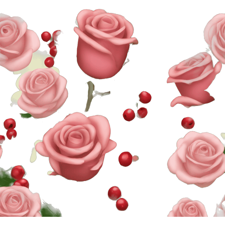 Bouquet of roses and holly emoji