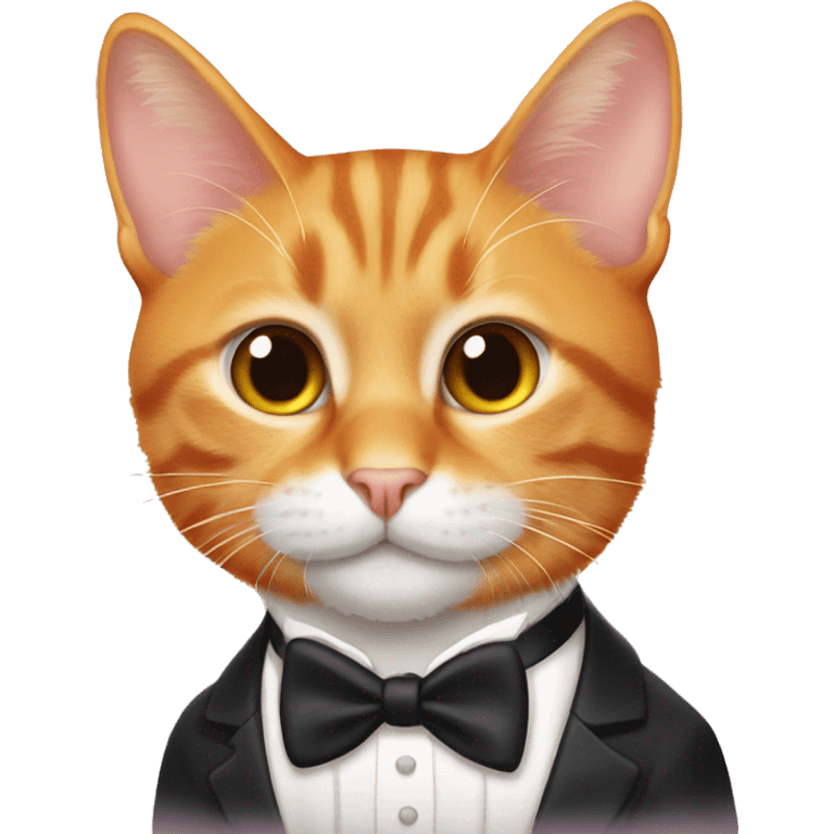 Orange tabby cat in tuxedo emoji