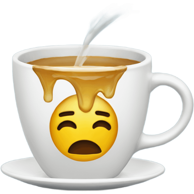 Cup with liquid running over it emoji