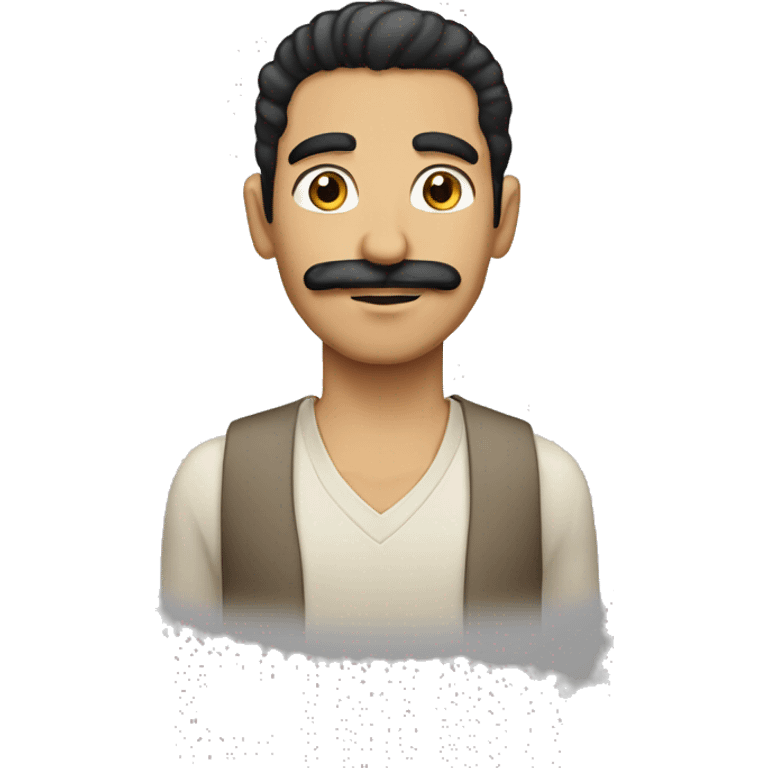 Yemeni Arab man with lighter skin tone and black hair and moustache emoji