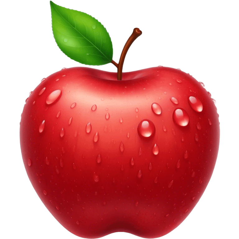 Cinematic crisp, shiny red apples, glistening under soft natural light, perfectly round with tiny water droplets, warm rich hues, highly detailed and fresh. emoji