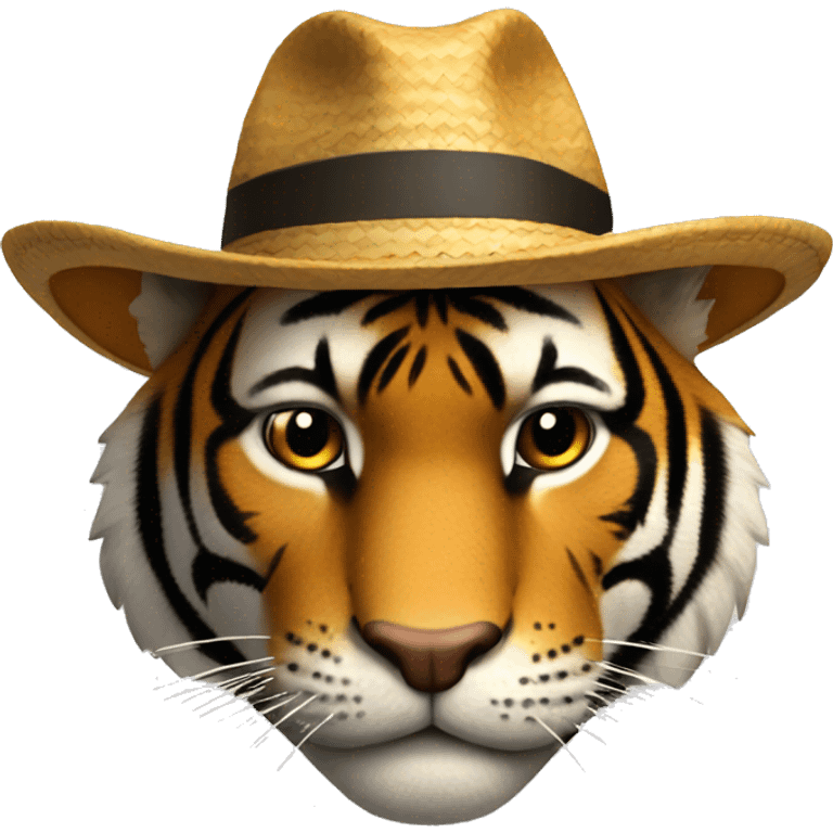 Tigre con sombrero  emoji