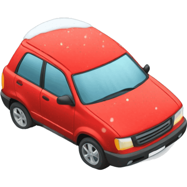 red car in the snow emoji