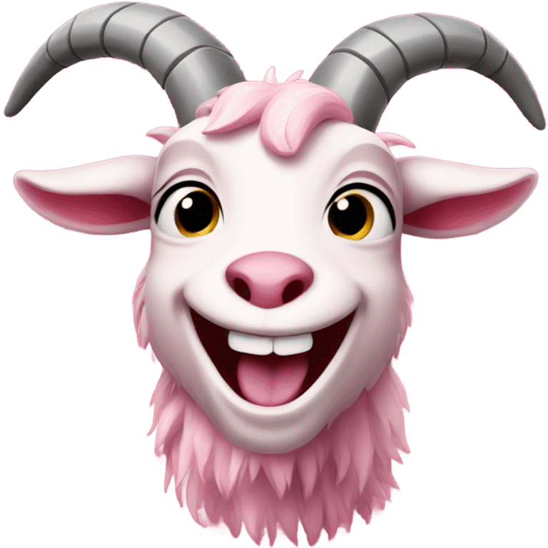 laughing pink goat emoji