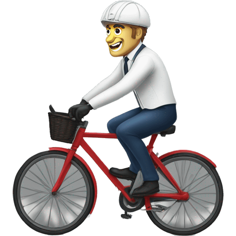 Macron sur un velo emoji