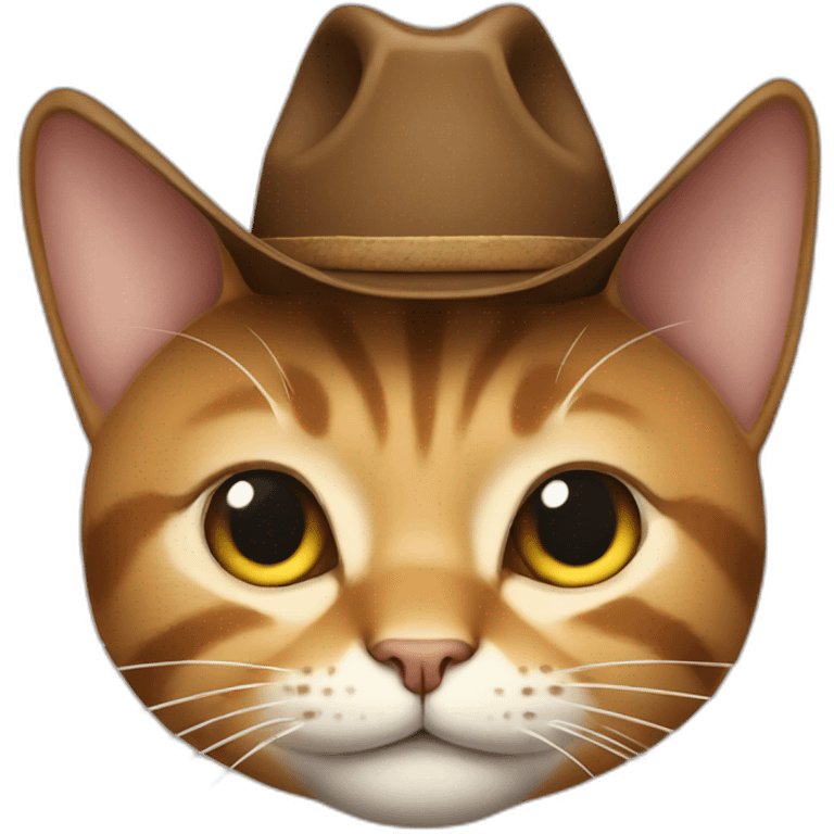 cat with a big smirk wearing a cowboy hat emoji