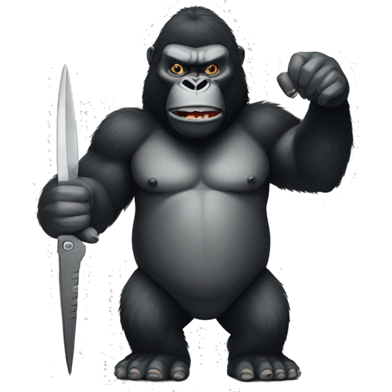 King kong holding scissors emoji