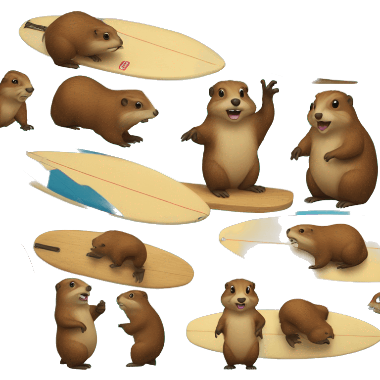 Woodchuck on a surfboard emoji