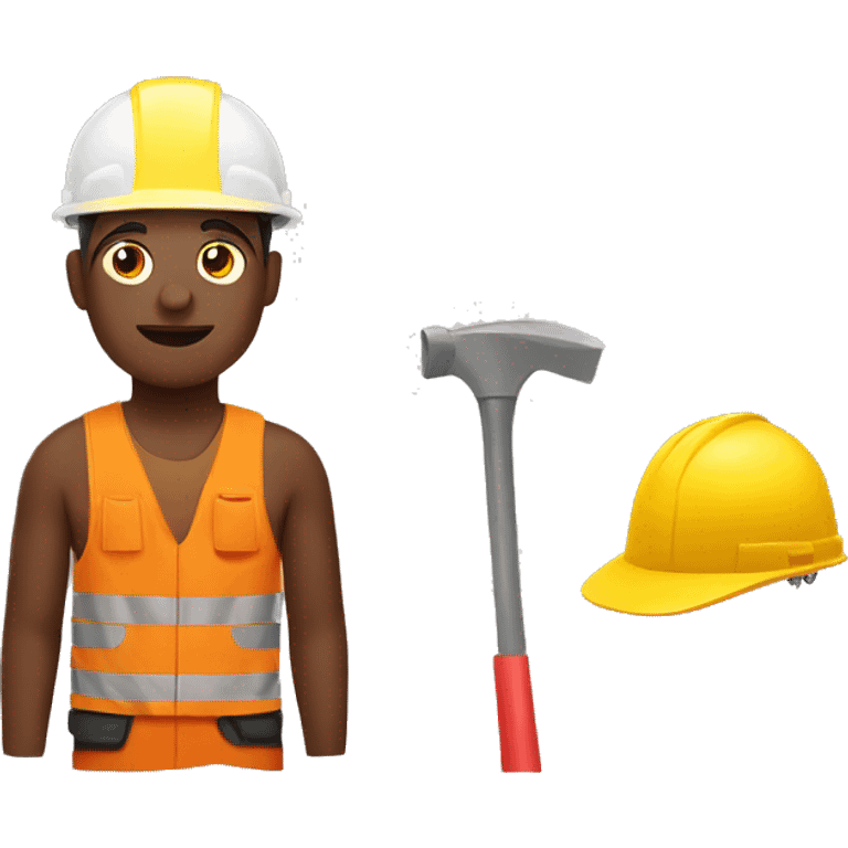 Construction worker in a red lake emoji