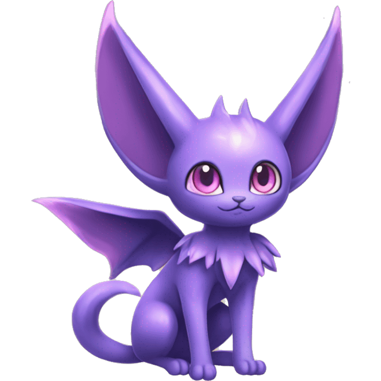 Shiny Cute Kawaii Ethereal Dark Noibat-Delcatty-Espeon-fusion-hybrid full body emoji