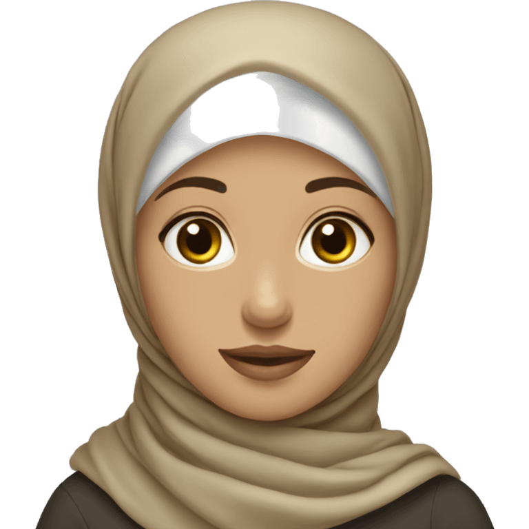 Hijab Girl with beige scarf  emoji