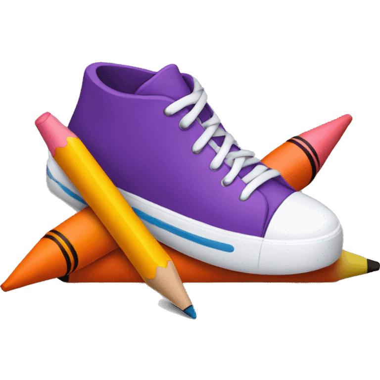 crayon with shoes on emoji