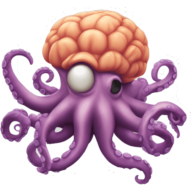 Octupus with brain emoji