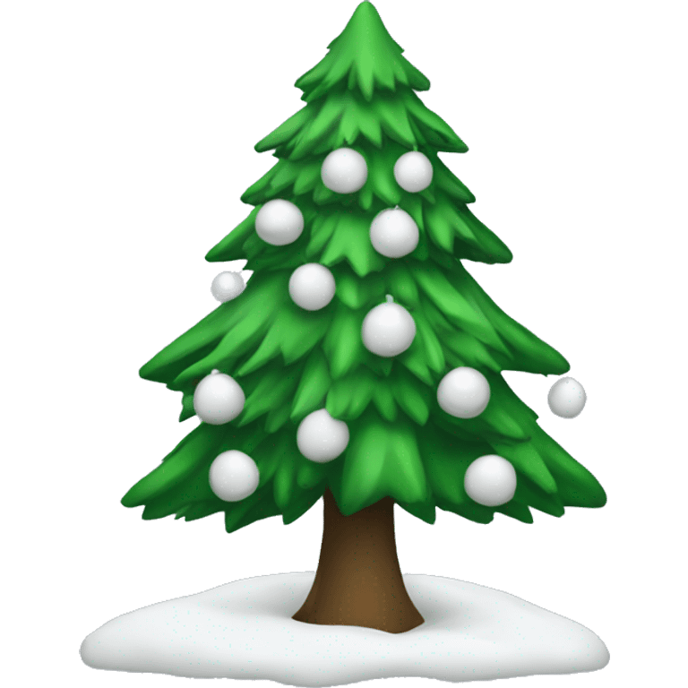 christmas tree with white decorations emoji