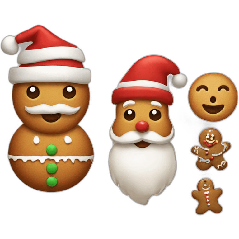 santa, snowman, gingerbread emoji