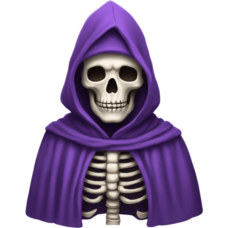 a hooded skelton, purple robes emoji