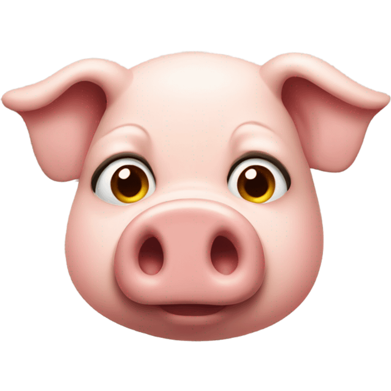 Straight faced pig emoji