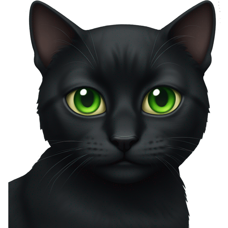 black cat with green eyes  emoji