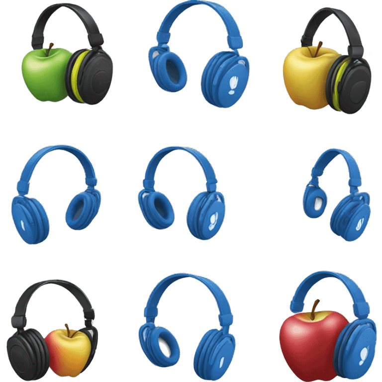 create an apple headphones with the logo it needs to be blue emoji