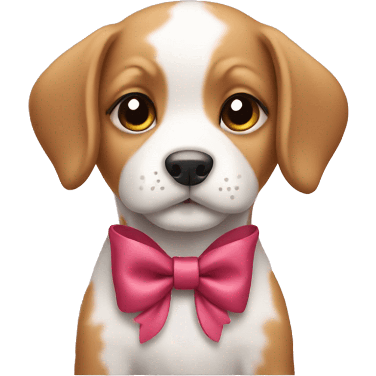 puppy wearing a bow  emoji