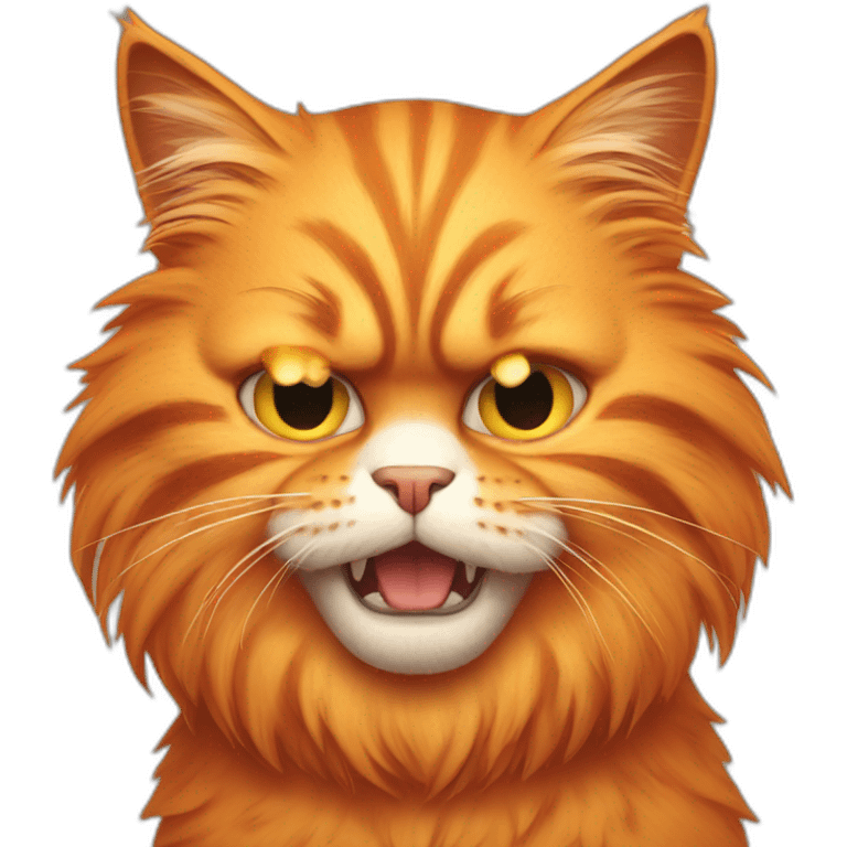 angry fluffy orange cat emoji