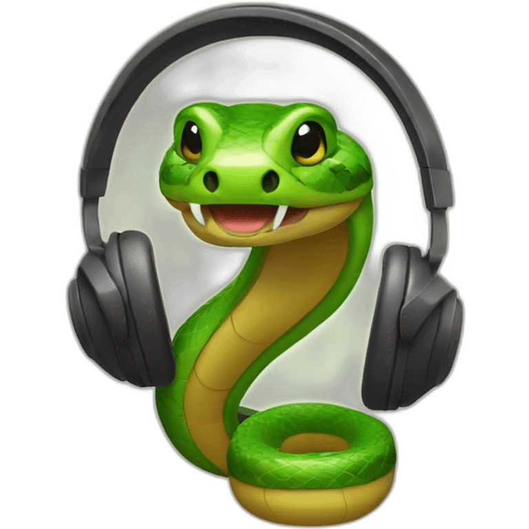 A snake with headphone emoji