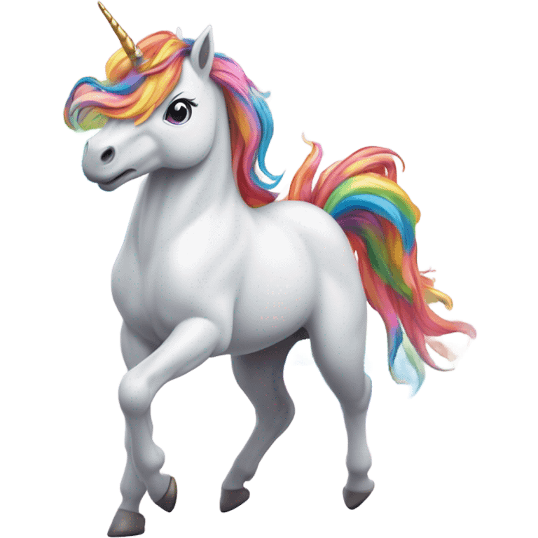 Unicorn farting rainbows emoji