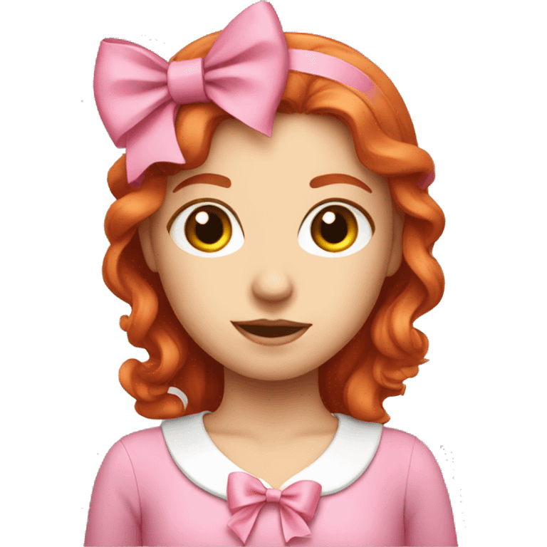 Red head girl with pink bow emoji