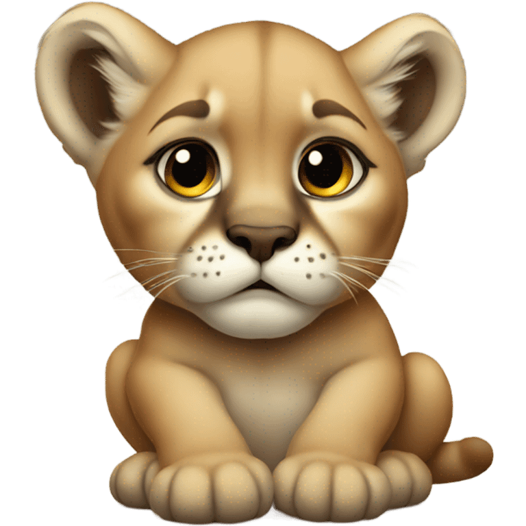 Sad mountain lion cub  emoji