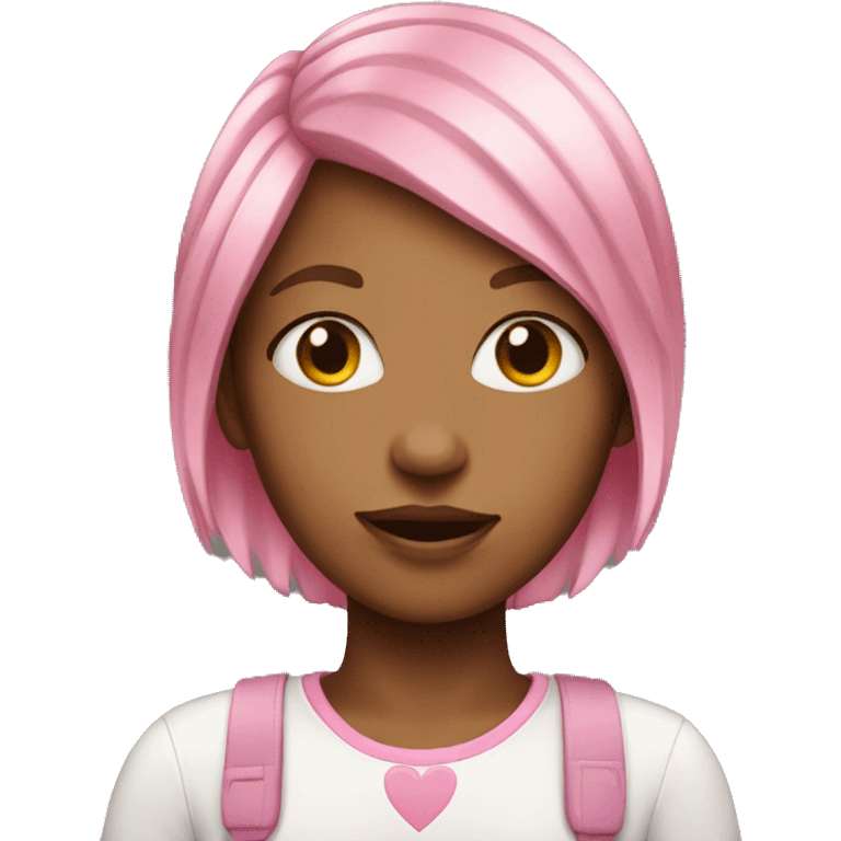 A girl with pink hair emoji