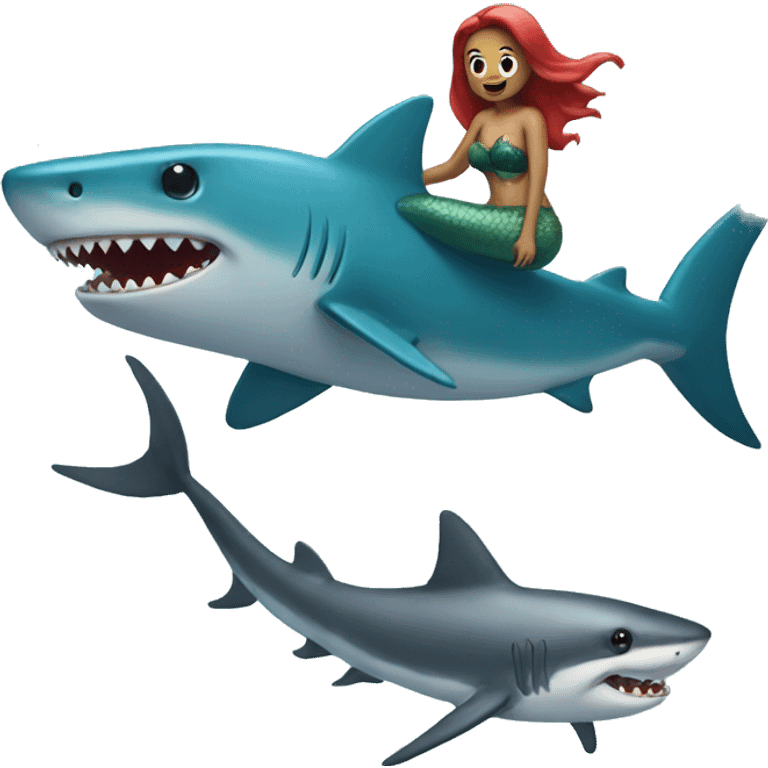 mermaid riding a shark emoji