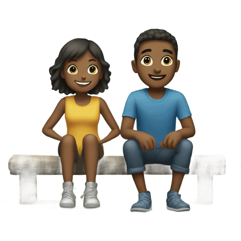 girl and boy enjoying outdoors emoji