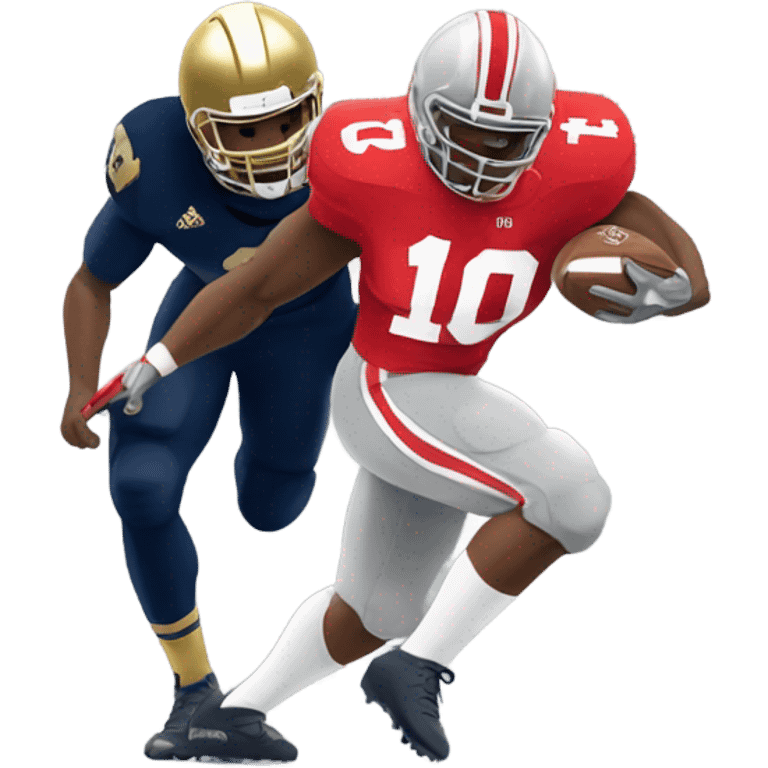 Ohio State buckeye beating a notre dame football player  emoji