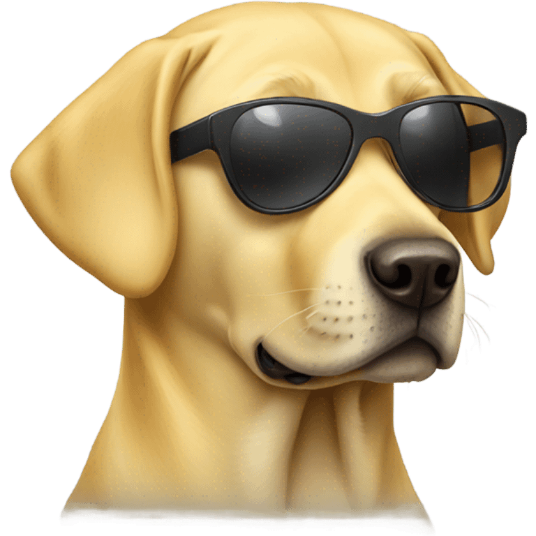 yellow Labrador wearing sunglasses emoji